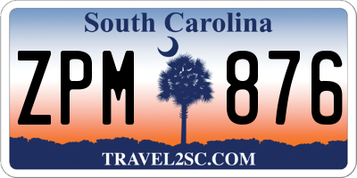 SC license plate ZPM876