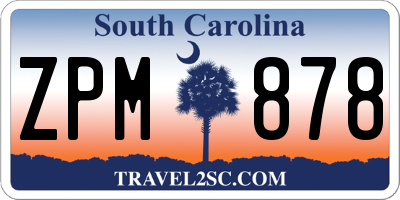 SC license plate ZPM878