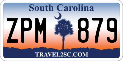 SC license plate ZPM879