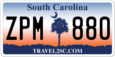 SC license plate ZPM880