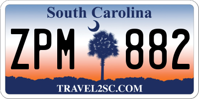 SC license plate ZPM882