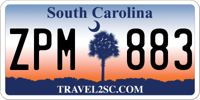 SC license plate ZPM883