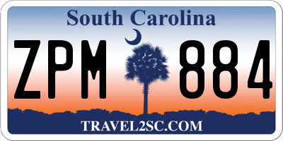 SC license plate ZPM884