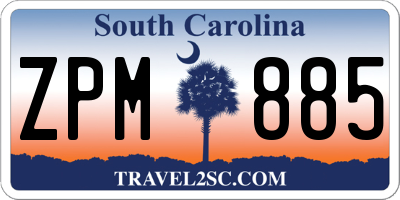 SC license plate ZPM885