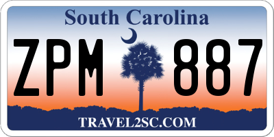 SC license plate ZPM887