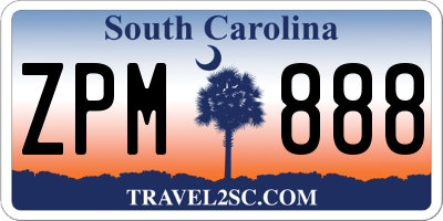 SC license plate ZPM888