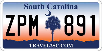 SC license plate ZPM891