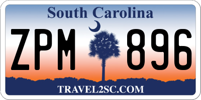 SC license plate ZPM896