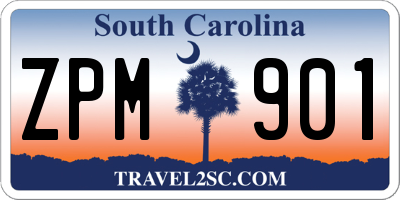 SC license plate ZPM901
