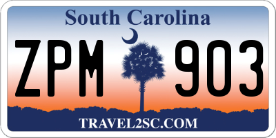 SC license plate ZPM903