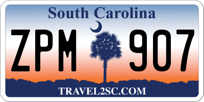 SC license plate ZPM907