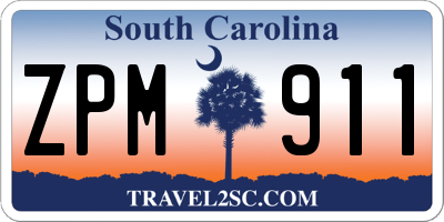 SC license plate ZPM911