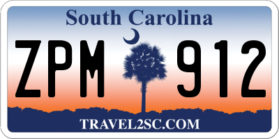 SC license plate ZPM912