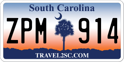 SC license plate ZPM914