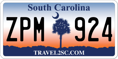 SC license plate ZPM924