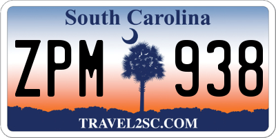 SC license plate ZPM938