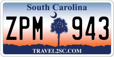 SC license plate ZPM943