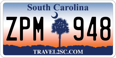 SC license plate ZPM948
