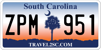 SC license plate ZPM951