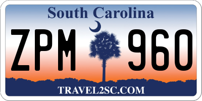 SC license plate ZPM960