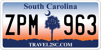 SC license plate ZPM963