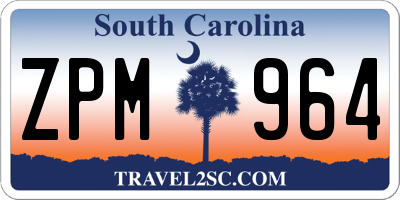 SC license plate ZPM964