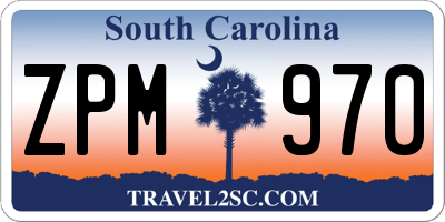 SC license plate ZPM970
