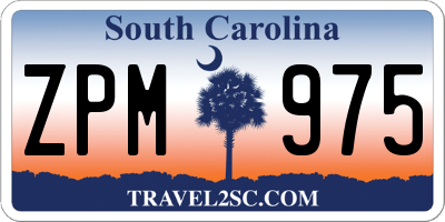 SC license plate ZPM975