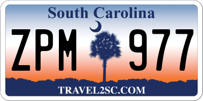 SC license plate ZPM977
