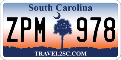 SC license plate ZPM978