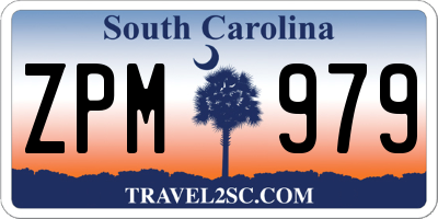SC license plate ZPM979