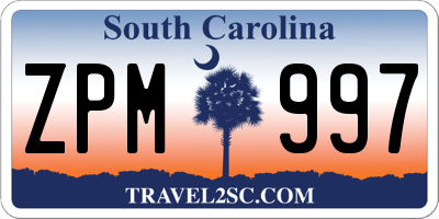SC license plate ZPM997