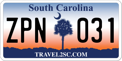 SC license plate ZPN031