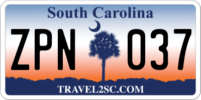 SC license plate ZPN037