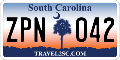 SC license plate ZPN042