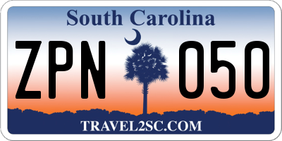 SC license plate ZPN050