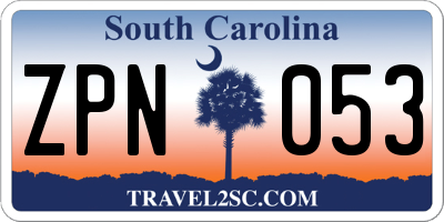 SC license plate ZPN053