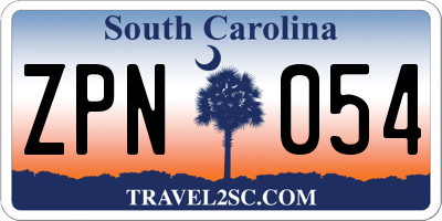 SC license plate ZPN054