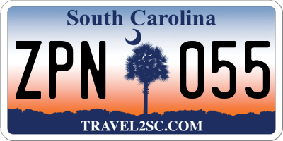 SC license plate ZPN055