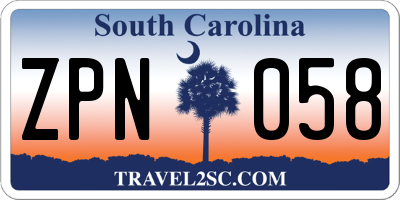 SC license plate ZPN058