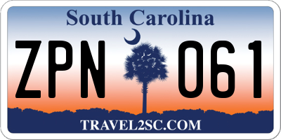 SC license plate ZPN061