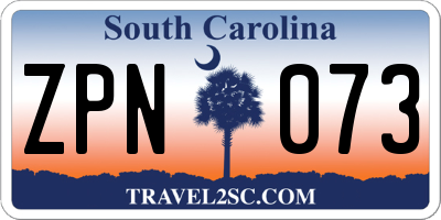 SC license plate ZPN073