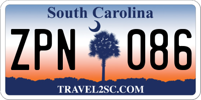 SC license plate ZPN086