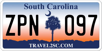 SC license plate ZPN097