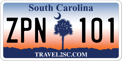 SC license plate ZPN101