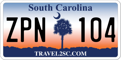 SC license plate ZPN104