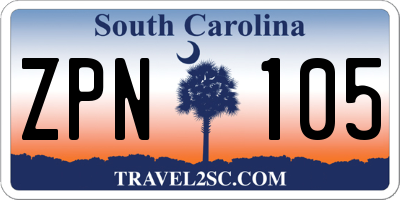 SC license plate ZPN105