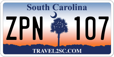 SC license plate ZPN107