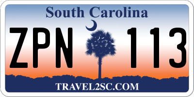 SC license plate ZPN113