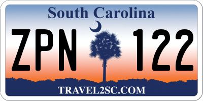 SC license plate ZPN122